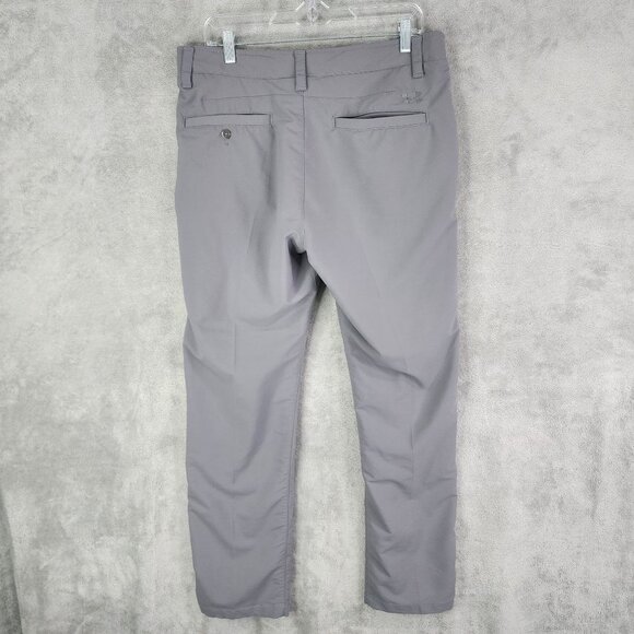 Mens Gray Under Armour Loose Fit Pants Tapered Golf Stretch Polyester Size 36X32 - Picture 8 of 12